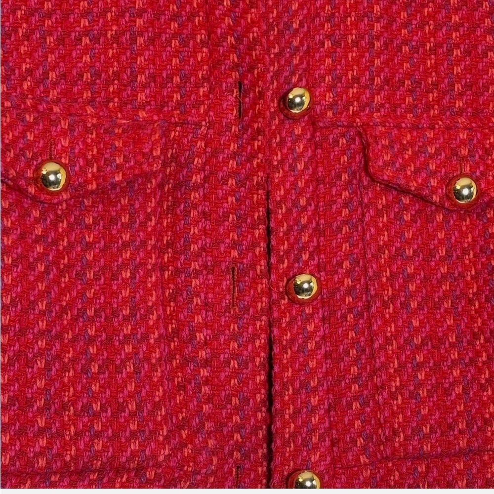 Mango Tweed Cropped Blazer Pink Gold Button Jacket XS Lined Preppy Elle Woods - Picture 3 of 13